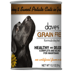 Daves Grain Free Turkey & Sweet Potato in Gravy Canned Dog Food 13.2oz 12 Case Daves, daves, pet food, gf, grain free, turkey, sweet potato, gravy, Canned, Dog Food